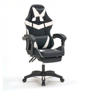 A9937 ΜΑΥΡΟ/ΛΕΥΚΟ PVC ΠΟΛΥΘΡΟΝΑ GAMING/ΜΕ ΥΠΟΠΟΔΙΟ