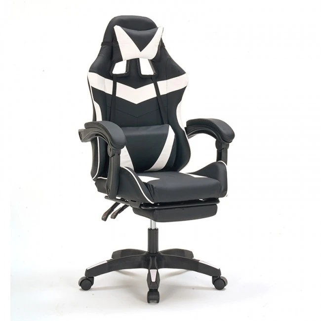 A9937 ΜΑΥΡΟ/ΛΕΥΚΟ PVC ΠΟΛΥΘΡΟΝΑ GAMING/ΜΕ ΥΠΟΠΟΔΙΟ