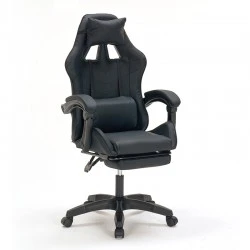 A9937 ΜΑΥΡΟ PVC ΠΟΛΥΘΡΟΝΑ GAMING/ΜΕ ΥΠΟΠΟΔΙΟ