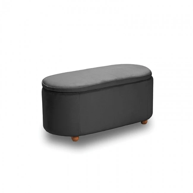 FOSTER ΣΚΑΜΠΟ VELVET GREY ΜΕ ΑΠΟΘ. ΧΩΡΟ 99Χ45X45εκ.