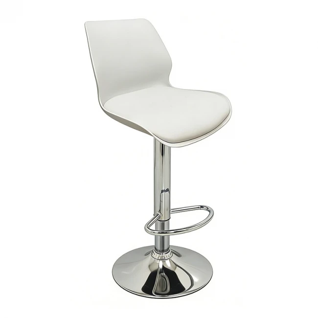 Σκαμπό Μπάρ 2τμχ Bar49 White Pu/Pvc 39X45X102εκ.