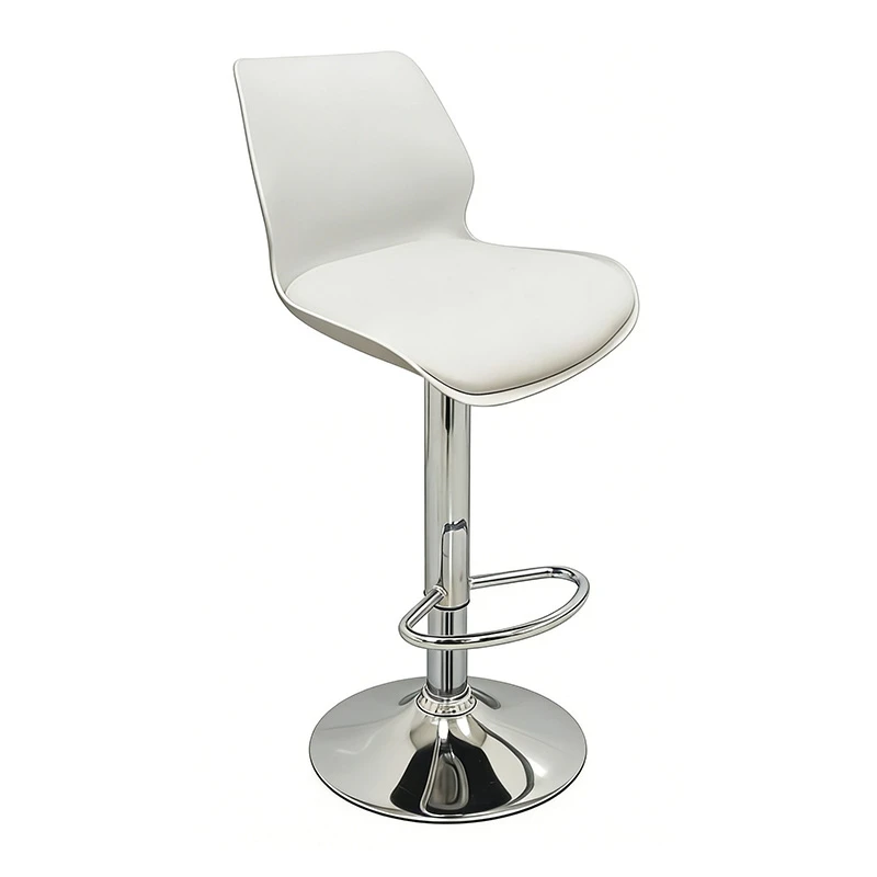 Σκαμπό Μπάρ 2τμχ Bar49 White Pu/Pvc 39X45X102εκ.
