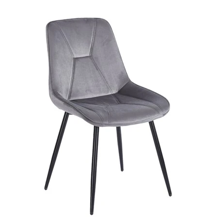 SILVIA GREY VELVET ΥΦΑΣΜΑ ΚΑΡΕΚΛΑ ΜΕΤΑΛΛΙΚΗ 51X58X87εκ.