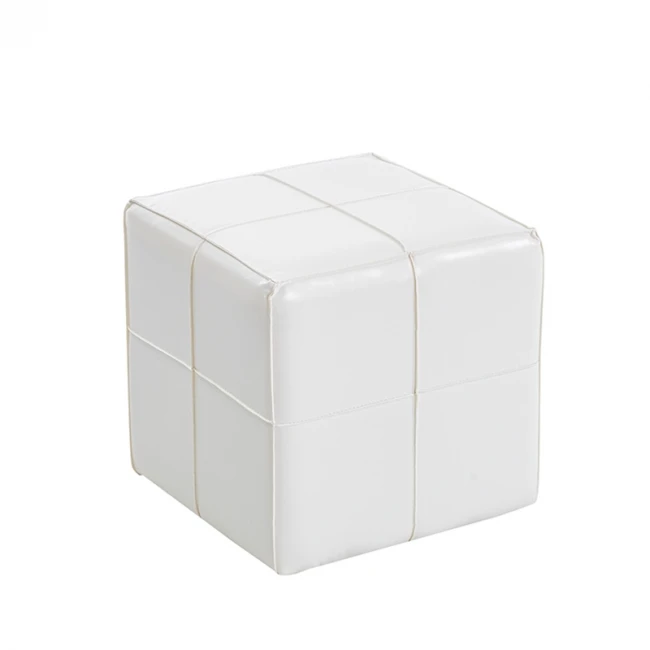 ENZO WHITE PU ΣΚΑΜΠΟ 31X31X31εκ.