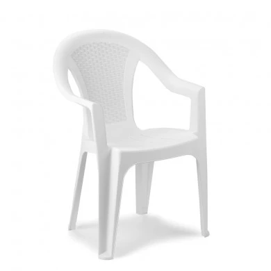 Ischia armchair by polypropylene in white color 54x56x81cm.