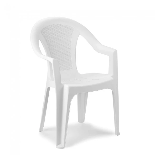 Ischia armchair by polypropylene in white color 54x56x81cm.