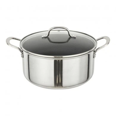 ΚΑΤΣΑΡΟΛΑ ΑΝΟΞΕΙΔΩΤΗ ΜΕ ΓΥΑΛΙΝΟ ΚΑΠΑΚΙ Dmond TRI-PLY 26εκ. ΑΝΤΙΚΟΛΛΗΤΙΚΗ ANKOR