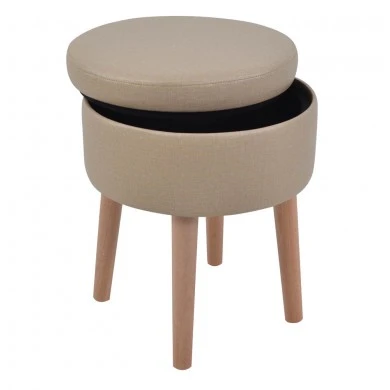 ΣΚΑΜΠΟ ΥΦΑΣΜΑΤΙΝΟ ΜΠΕΖ ΜΕ ΞΥΛΙΝΑ ΠΟΔΙΑ 36x43εκ.ANKOR