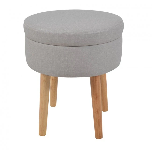 ΣΚΑΜΠΟ ΥΦΑΣΜΑΤΙΝΟ ΓΚΡΙ ΜΕ ΞΥΛΙΝΑ ΠΟΔΙΑ 36x43εκ.ANKOR