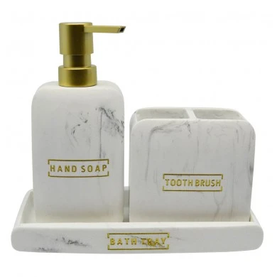 DISPENSER ΠΟΛΥΕΣΤΕΡΙΚΟ ΑΣΠΡΟ ΜΑΡΜΑΡΟ ΜΕ ΧΡΥΣΟ 7,8x6x18,3εκ.ANKOR