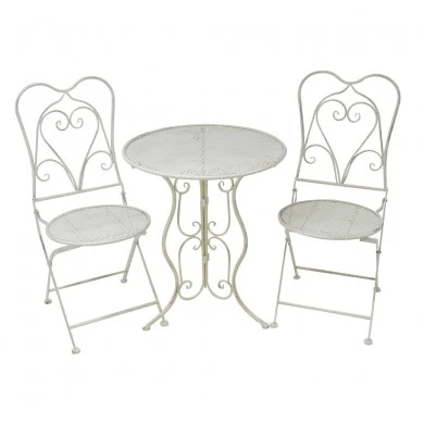 ΤΡΑΠΕΖΙ ΜΕΤΑΛΛΙΚΟ ΣΤΡΟΓΓΥΛΟ ΜΠΕΖ ΑΝΤΙΚΕ 60x70εκ.ANKOR