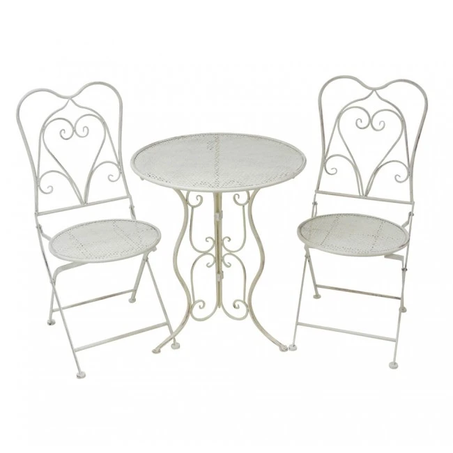 ΤΡΑΠΕΖΙ ΜΕΤΑΛΛΙΚΟ ΣΤΡΟΓΓΥΛΟ ΜΠΕΖ ΑΝΤΙΚΕ 60x70εκ.ANKOR