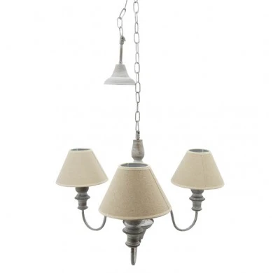 ΠΟΛΥΕΛΑΙΟΣ ΓΚΡΙ ΑΝΤΙΚΕ ΜΕ 3 ΛΑΜΠΕΣ ΚΑΙ ΜΠΕΖ ΚΑΠΕΛΑ 54x54x130 εκ.ANKOR