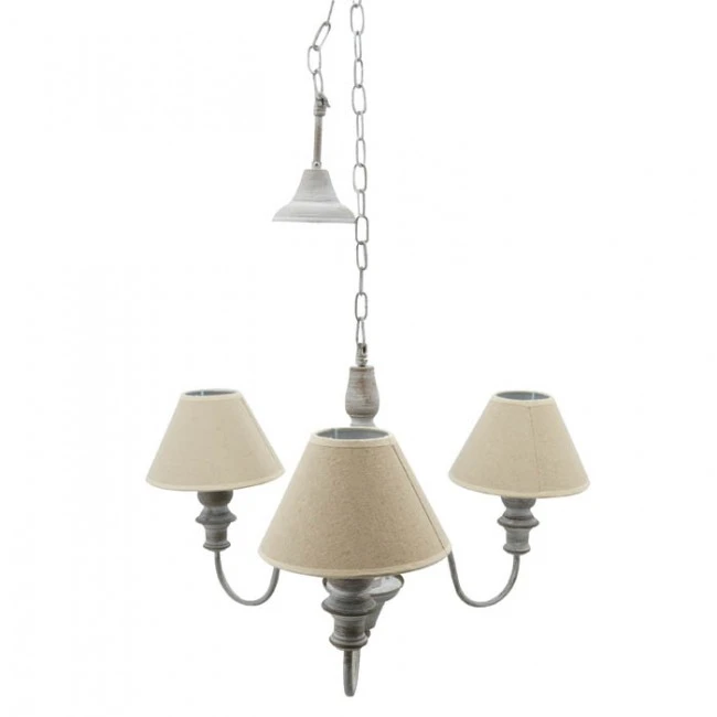 ΠΟΛΥΕΛΑΙΟΣ ΓΚΡΙ ΑΝΤΙΚΕ ΜΕ 3 ΛΑΜΠΕΣ ΚΑΙ ΜΠΕΖ ΚΑΠΕΛΑ 54x54x130 εκ.ANKOR