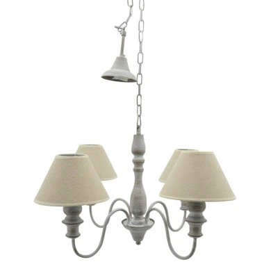 ΠΟΛΥΕΛΑΙΟΣ ΓΚΡΙ ΑΝΤΙΚΕ ΜΕ 4 ΛΑΜΠΕΣ ΚΑΙ ΜΠΕΖ ΚΑΠΕΛΑ 54x54x130 εκ.ANKOR