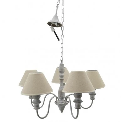 ΠΟΛΥΕΛΑΙΟΣ ΓΚΡΙ ΑΝΤΙΚΕ ΜΕ 5 ΛΑΜΠΕΣ ΚΑΙ ΜΠΕΖ ΚΑΠΕΛΑ 65x65x130 εκ.ANKOR