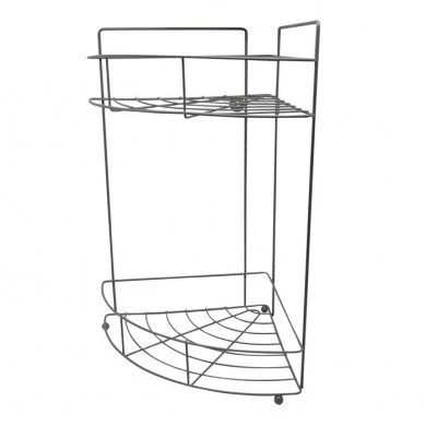 ΡΑΦΙΕΡΑ ΜΠΑΝΙΟΥ ΓΩΝΙΑΚΗ ΔΙΠΛΗ ΜΕΤΑΛΛΙΚΗ ΓΚΡΙ ΜΑΤ 22x22x38εκ.ANKOR