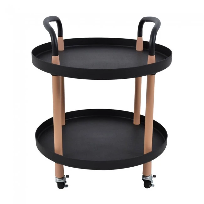 ΒΟΗΘΗΤΙΚΟ ΤΡΑΠΕΖΑΚΙ ΤΡΟΛΕΪ ΜΕ 2 ΔΙΣΚΟΥΣ ΣΕ ΜΑΥΡΟ ΧΡΩΜΑ 48x51,5εκ.ANKOR