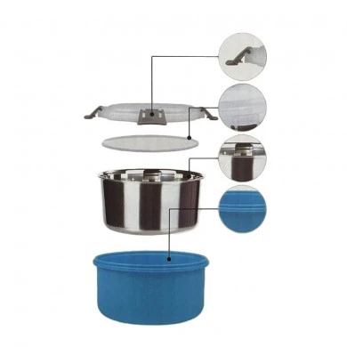 ΦΑΓΗΤΟΔΟΧΕΙΟ ΔΙΠΛΟ ΠΛΑΣΤΙΚΟ-INOX ΜΕ ΚΑΠΑΚΙ ΑΣΦΑΛΕΙΑΣ ΜΠΛΕ 0,80lt ANKOR