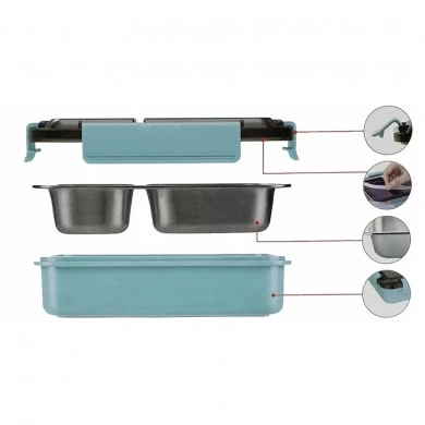 ΦΑΓΗΤΟΔΟΧΕΙΟ ΔΥΟ ΘΕΣΕΩΝ ΠΛΑΣΤΙΚΟ-INOX  ΜΕ ΚΑΠΑΚΙ ΑΣΦΑΛΕΙΑΣ ΣΙΕΛ ANKOR