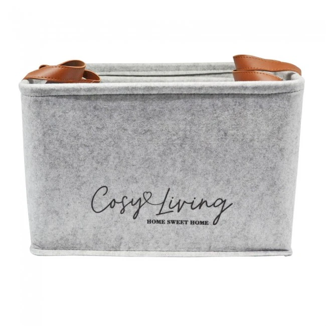 ΚΑΛΑΘΙΑ ΥΦΑΣΜΑΤΙΝΑ ΣΕΤ 3 ΤΜΧ ΣΕ ΓΚΡΙ ΧΡΩΜΑ Cosy Living ANKOR