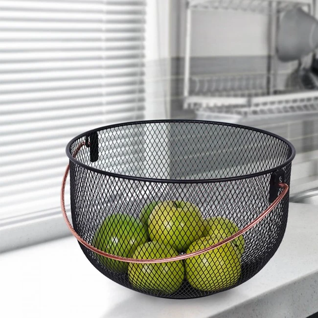 ΦΡΟΥΤΙΕΡΑ ΜΕΤΑΛΛΙΚΗ ΜΑΥΡΗ ΜΕ ΡΟΖ ΧΡΥΣΗ ΛΑΒΗ 30x19εκ.ANKOR