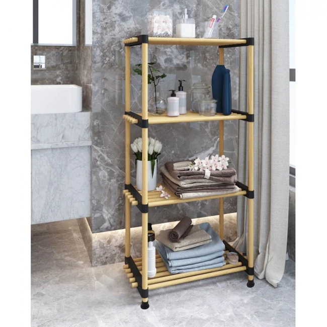 ΡΑΦΙΕΡΑ ΞΥΛΙΝΗ ΜΕ 4 ΡΑΦΙΑ ΠΟΛΛΑΠΛΩΝ ΧΡΗΣΕΩΝ 49x28x92,5εκ. ANKOR