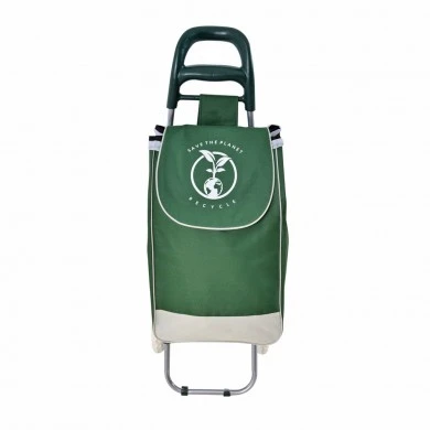 ΚΑΡΟΤΣΙ ΛΑΪΚΗΣ ΜΕΤΑΛΛΙΚΟ ΜΕ ΠΡΑΣΙΝΟ ΣΑΚΟ RECYCLE 35x27x94εκ. ANKOR