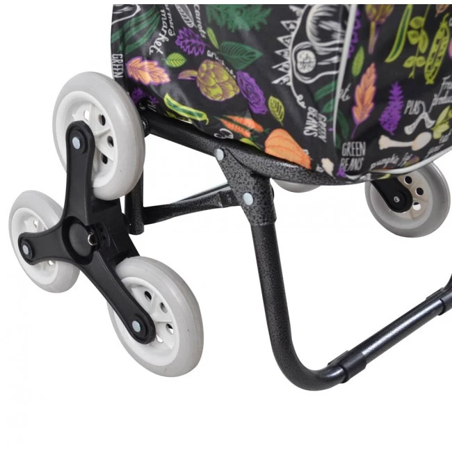 ΚΑΡΟΤΣΙ ΛΑΪΚΗΣ ΜΕΤΑΛΛΙΚΟ ΜΕ 2 ΤΡΙΠΛΕΣ ΡΟΔΕΣ ΜΕ ΣΧΕΔΙΟ ΛΑΧΑΝΙΚΑ 44x33x99εκ.ANKOR