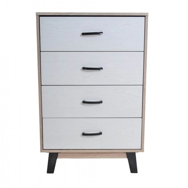 ΣΥΡΤΑΡΙΕΡΑ ΞΥΛΙΝΗ ΜΕ 4 ΣΥΡΤΑΡΙΑ ΣΕ ΑΣΠΡΟ ΚΑΙ ΦΥΣΙΚΟ ΧΡΩΜΑ 60x40x93εκ. ANKOR