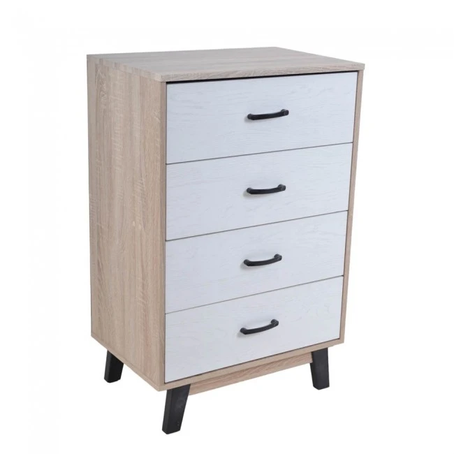 ΣΥΡΤΑΡΙΕΡΑ ΞΥΛΙΝΗ ΜΕ 4 ΣΥΡΤΑΡΙΑ ΣΕ ΑΣΠΡΟ ΚΑΙ ΦΥΣΙΚΟ ΧΡΩΜΑ 60x40x93εκ. ANKOR