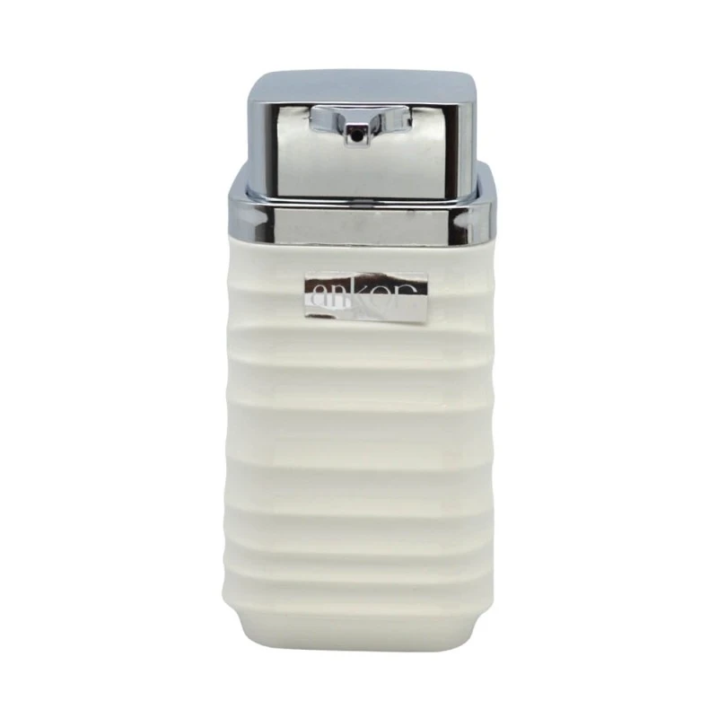 DISPENSER ΠΛΑΣΤΙΚΟ ΑΣΠΡΟ LUNA ΜΕ ΑΣΗΜΙ ΚΑΠΑΚΙ 7x7x14,5 εκ. ANKOR