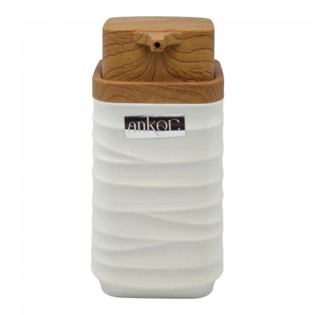 DISPENSER ΠΛΑΣΤΙΚΟ ΑΣΠΡΟ LUNA ΣΤΟ ΚΑΠΑΚΙ 7x7x14,5 εκ. ANKOR