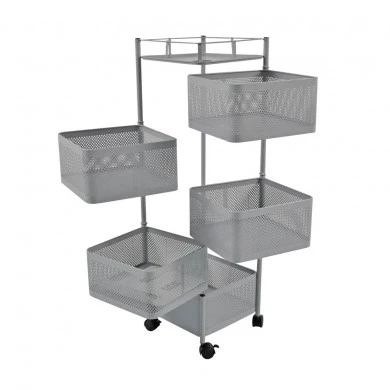 ΤΡΟΛΕΪ ΑΠΟΘΗΚΕΥΣΗΣ ΜΕ 5 ΚΑΛΑΘΙΑ ΜΕΤΑΛΛΙΚΟ ΓΚΡΙ 28x28x91εκ. ANKOR