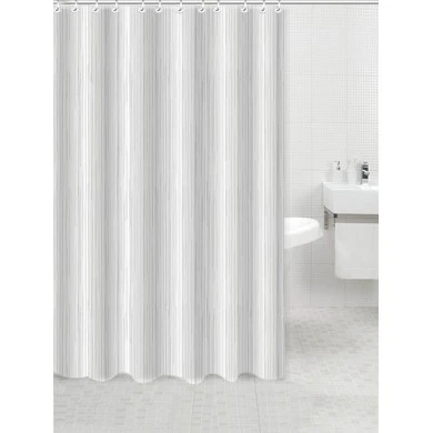 ΚΟΥΡΤΙΝΑ ΠΟΛΥΕΣΤΕΡΙΚΗ 180x200εκ 90gsm ΜΕ 12 ΚΡΙΚΟΥΣ ΓΚΡΙ ΡΙΓΕΣ ANKOR