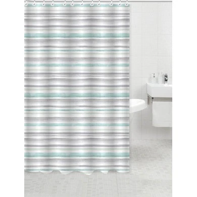 ΚΟΥΡΤΙΝΑ ΠΟΛΥΕΣΤΕΡΙΚΗ 180x200εκ 90gsm ΜΕ 12 ΚΡΙΚΟΥΣ ΠΕΤΡΟΛ ΓΚΡΙ ΡΙΓΕΣ ANKOR