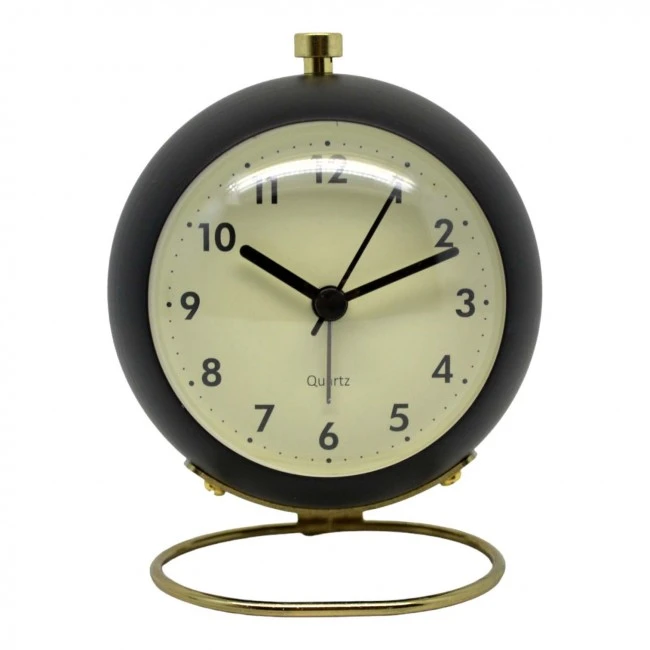 ΞΥΠΝΗΤΗΡΙ ΜΕΤΑΛΛΙΚΟ ΑΘΟΡΥΒΟ ΣΕ ΜΑΥΡΟ ΜΑΤ ΧΡΩΜΑ ΜΕ ΧΡΥΣΗ ΒΑΣΗ 9x6,6x11εκ. ANKOR