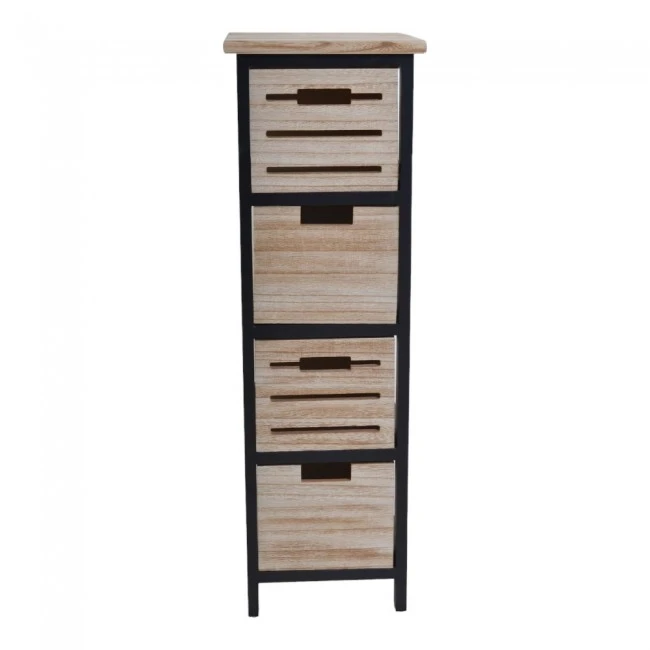 ΣΥΡΤΑΡΙΕΡΑ ΞΥΛΙΝΗ ΜΕ 4 ΣΥΡΤΑΡΙΑ ΣΕ ΜΑΥΡΟ ΚΑΙ ΦΥΣΙΚΟ ΧΡΩΜΑ 25x29x78εκ.ANKOR