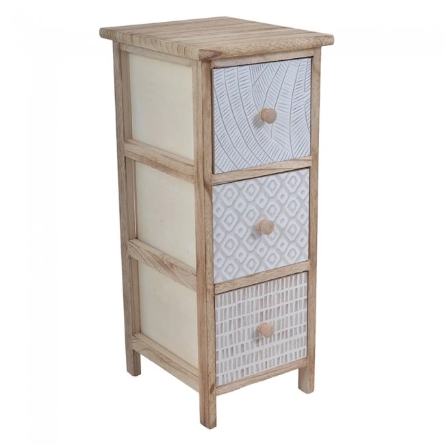 ΣΥΡΤΑΡΙΕΡΑ ΞΥΛΙΝΗ ΜΕ 3 ΣΥΡΤΑΡΙΑ ΣΕ ΦΥΣΙΚΟ ΧΡΩΜΑ ΜΕ ΣΧΕΔΙΑ 25x29x61εκ.ANKOR