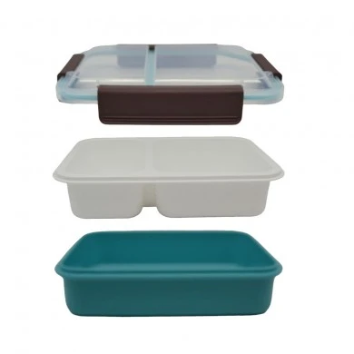 ΦΑΓΗΤΟΔΟΧΕΙΟ 2 ΘΕΣΕΩΝ ΠΛΑΣΤΙΚΟ MΕ ΚΑΠΑΚΙ ΑΣΦΑΛΕΙΑΣ 1,0lt ΜΠΛΕ ANKOR