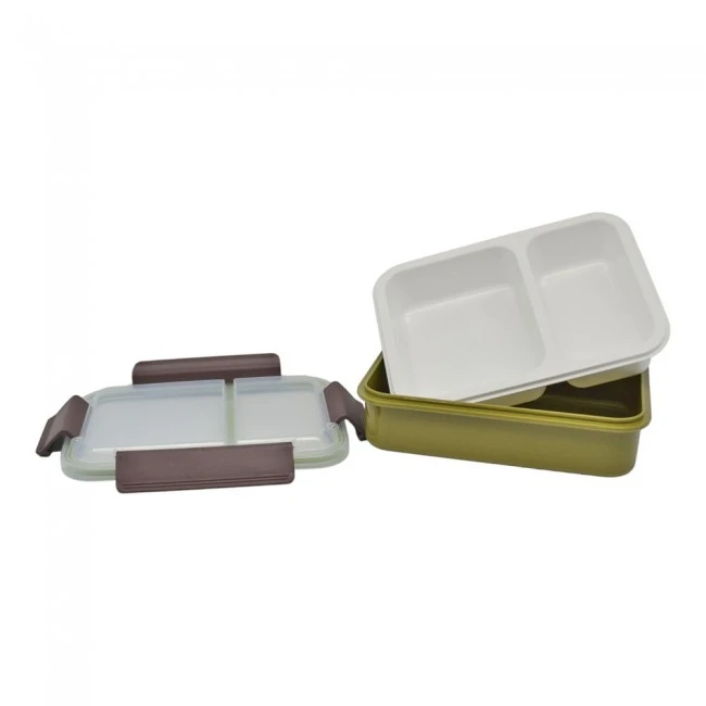 ΦΑΓΗΤΟΔΟΧΕΙΟ 2 ΘΕΣΕΩΝ ΠΛΑΣΤΙΚΟ MΕ ΚΑΠΑΚΙ ΑΣΦΑΛΕΙΑΣ 1,0lt ΠΡΑΣΙΝΟ ANKOR