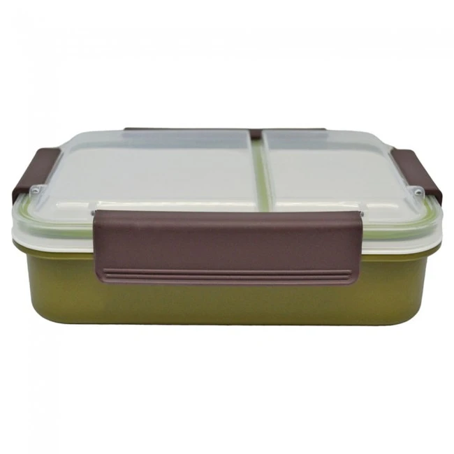 ΦΑΓΗΤΟΔΟΧΕΙΟ 2 ΘΕΣΕΩΝ ΠΛΑΣΤΙΚΟ MΕ ΚΑΠΑΚΙ ΑΣΦΑΛΕΙΑΣ 1,0lt ΠΡΑΣΙΝΟ ANKOR