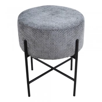 ΣΚΑΜΠΟ ΜΕ ΜΕΤΑΛΛΙΚΑ ΜΑΥΡΑ ΠΟΔΙΑ ΚΑΙ ΥΦΑΣΜΑΤΙΝΟ ΓΚΡΙ ΚΑΘΙΣΜΑ 36x36x43εκ.ANKOR