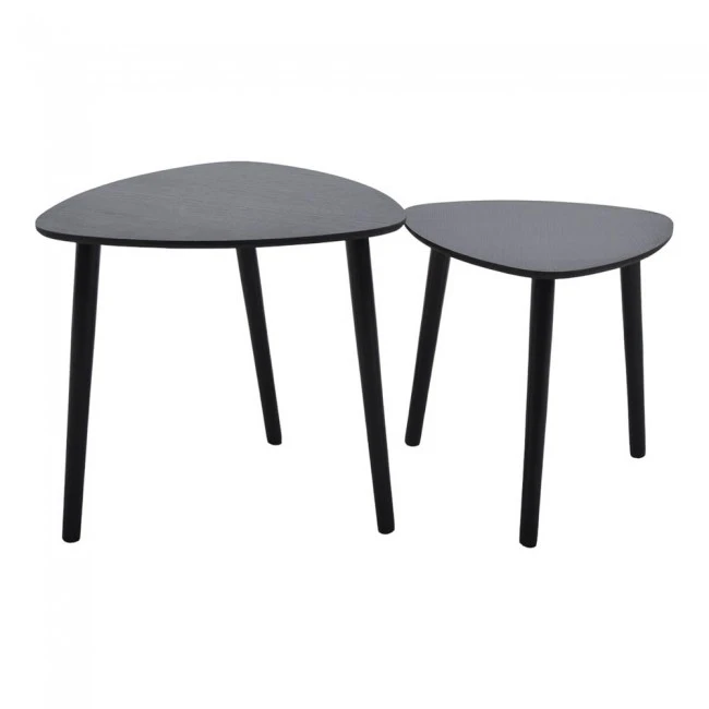 ΣΕΤ ΤΡΑΠΕΖΑΚΙΑ ΞΥΛΙΝΑ ΤΡΙΓΩΝΙΚΑ ΣΕ ΜΑΥΡΟ ΧΡΩΜΑ ANKOR