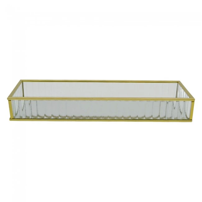 ΔΙΣΚΟΣ ΔΙΑΚΟΣΜΗΤΙΚΟΣ ΓΥΑΛΙΝΟΣ ME ΧΡΥΣΟ ΠΛΑΙΣΙΟ ΚΑΙ ΚΑΘΡΕΦΤΗ 30x10x4εκ. ANKOR