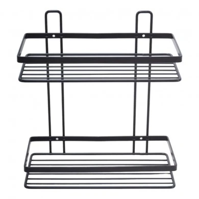 ΡΑΦΙΕΡΑ ΜΠΑΝΙΟΥ ΔΙΠΛΗ ΜΕΤΑΛΛΙΚΗ ΣΕ ΜΑΥΡΟ ΧΡΩΜΑ 25x12x26,5εκ. ANKOR