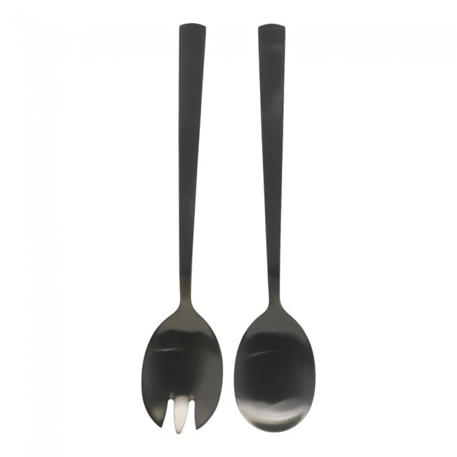 ΣΕΤ ΣΕΡΒΙΡΙΣΜΑΤΟΣ ΣΑΛΑΤΑΣ INOX ΣΕ ΜΑΥΡΟ ΧΡΩΜΑ 23,8εκ. ANKOR