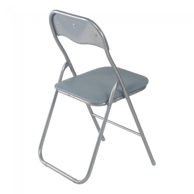 ΚΑΡΕΚΛΑ ΜΕΤΑΛΛΙΚΗ ΠΤΥΣΣΟΜΕΝΗ ΜΕ ΓΚΡΙ PVC ΚΑΘΙΣΜΑ ΚΑΙ ΠΛΑΤΗ 43,5x47x80εκ. ANKOR