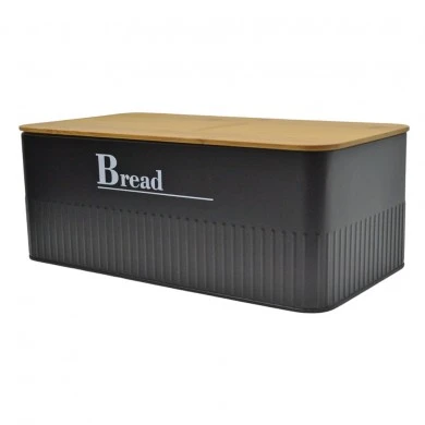 ΨΩΜΙΕΡΑ ΜΕΤΑΛΛΙΚΗ ΜΑΥΡΗ Bread ΜΕ ΜΠΑΜΠΟΥ ΚΑΠΑΚΙ 33x18x13εκ. ANKOR