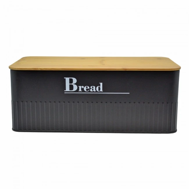 ΨΩΜΙΕΡΑ ΜΕΤΑΛΛΙΚΗ ΜΑΥΡΗ Bread ΜΕ ΜΠΑΜΠΟΥ ΚΑΠΑΚΙ 33x18x13εκ. ANKOR